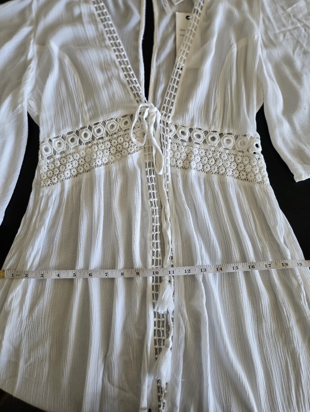 White Crochet-Trim Maxu Dress Beach Cover-Up - Picture 8 of 8